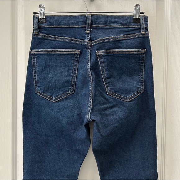 Topshop Moto Jamie Skinny Jeans High Rise Raw Hem Dark Indigo Blue Size 26 - Picture 8 of 14